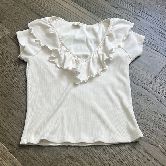 🔥wilfred🔥 | Aritzia Danette white ribbed t-shirt - Picture 4 of 12